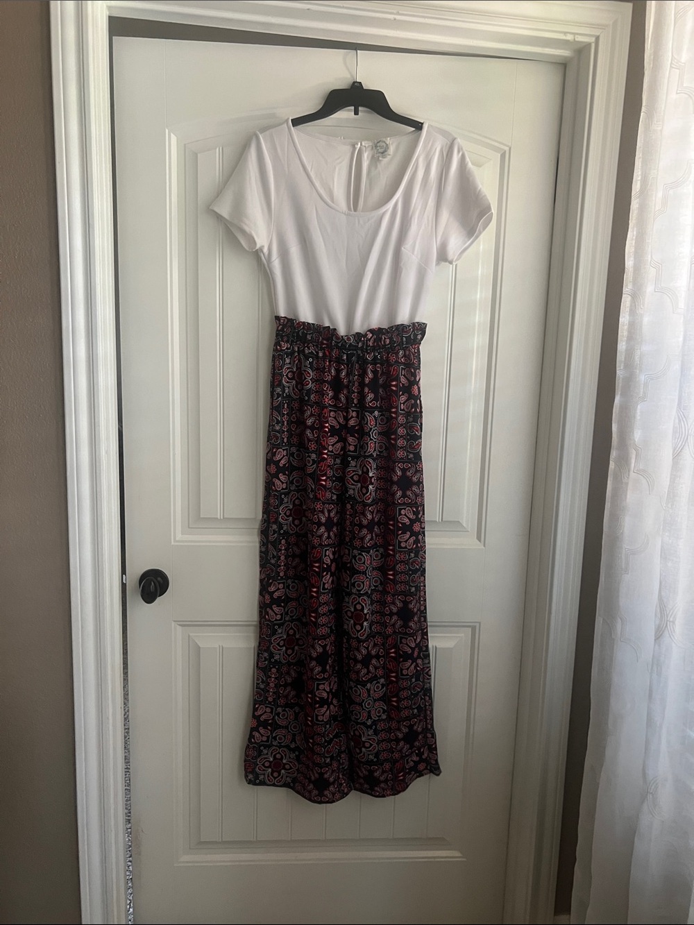 Printed jumpsuit- Black & Red Pattern